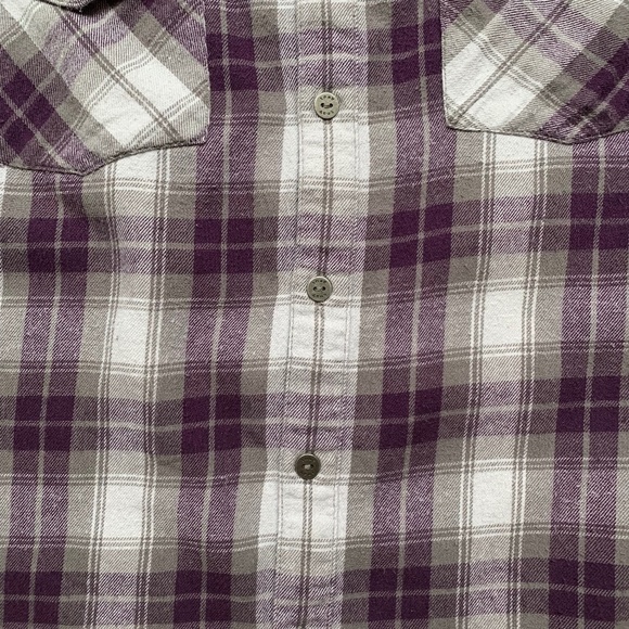 TNA Aritzia Women's Button Down Shirt Plaid Flannel Shirt Classic Purple Size S - Picture 9 of 16